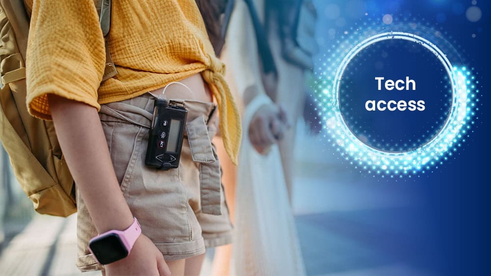 Person wearing an insulin pump