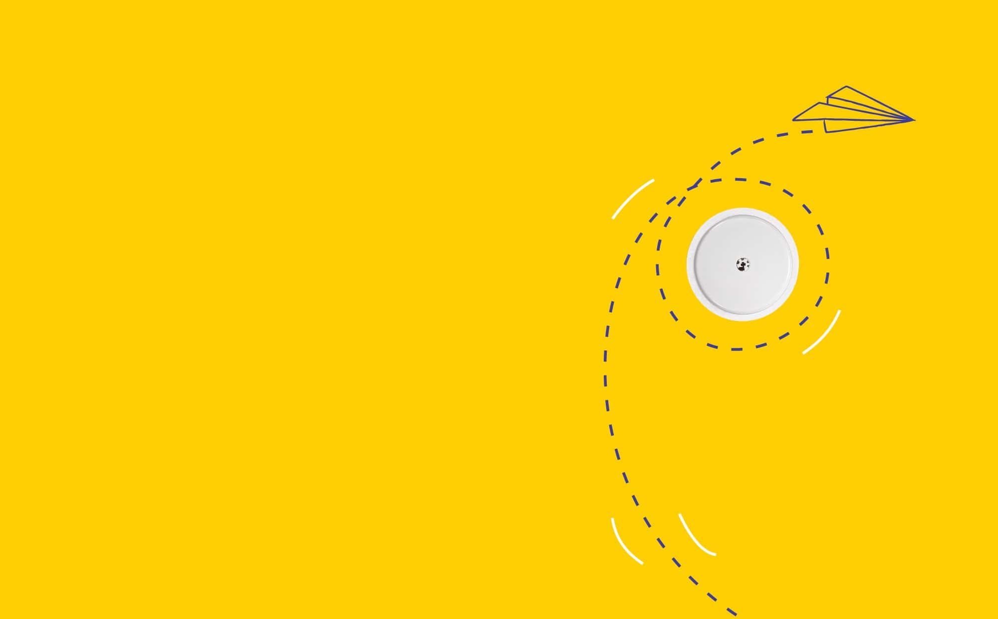 Abbott advert featuring sensor on a yellow background