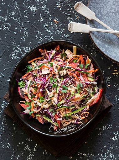 Caribbean Chicken Rainbow Slaw