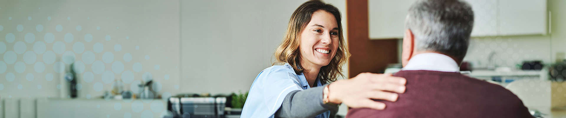 Health professional with patient