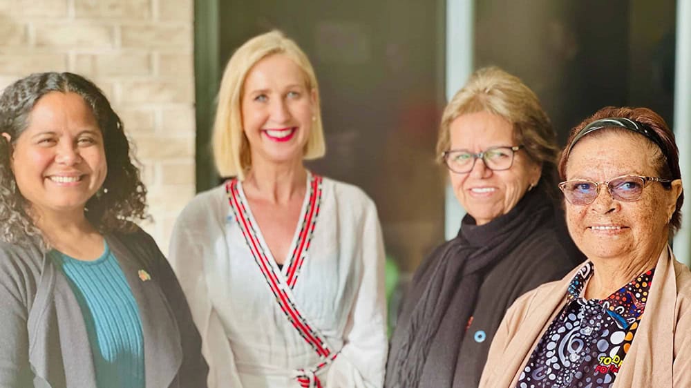 Diabetes Australia National Manager Aboriginal and Torres Strait Islander Engagement, Adjunct Associate Professor Deanne Minniecon and Diabetes Australia Group CEO Justine Cain attending a community event hosted by Marrin Weejali Aboriginal Corporation.