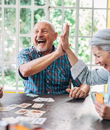 Friends playing cards