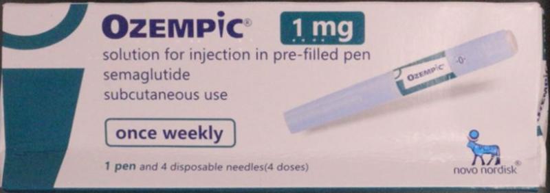 Counterfeit Ozempic 1mg pen, bearing batch number MPSD916