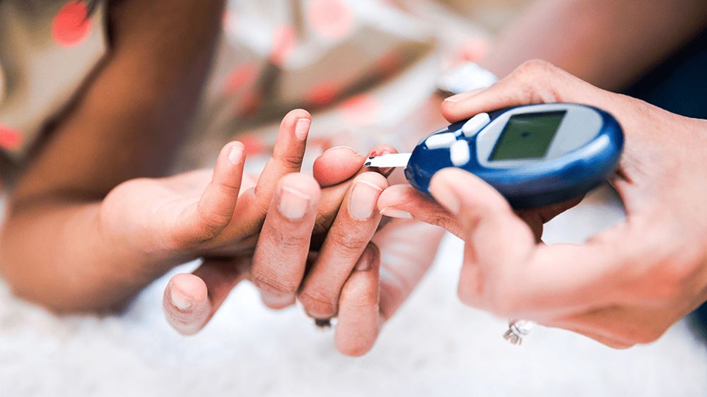 finger prick testing with a BGM monitor